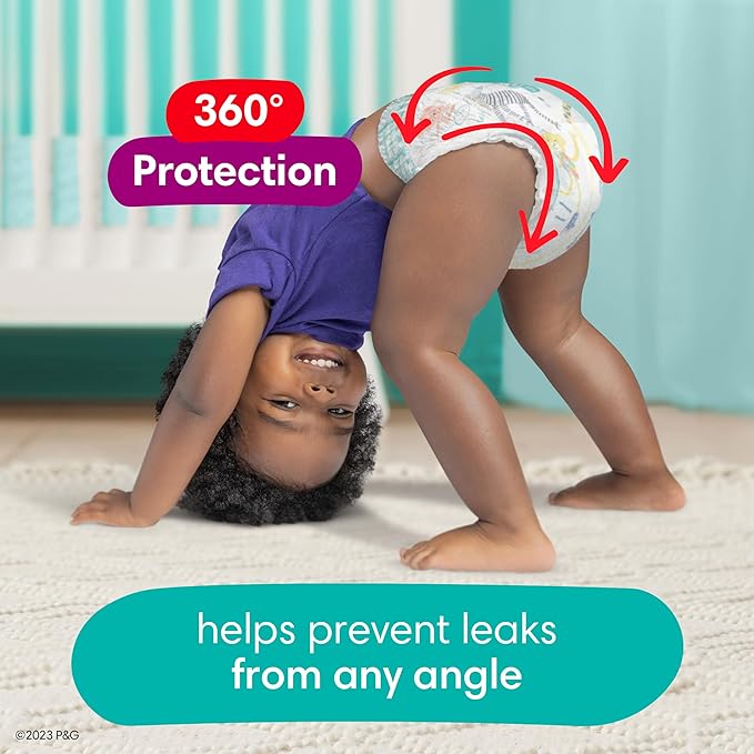 Pampers Diapers - Cruisers 360 - Size 4, 21 Count, Babyproof up to 100% Leakproof Pull-On Diaper (Packaging May Vary)