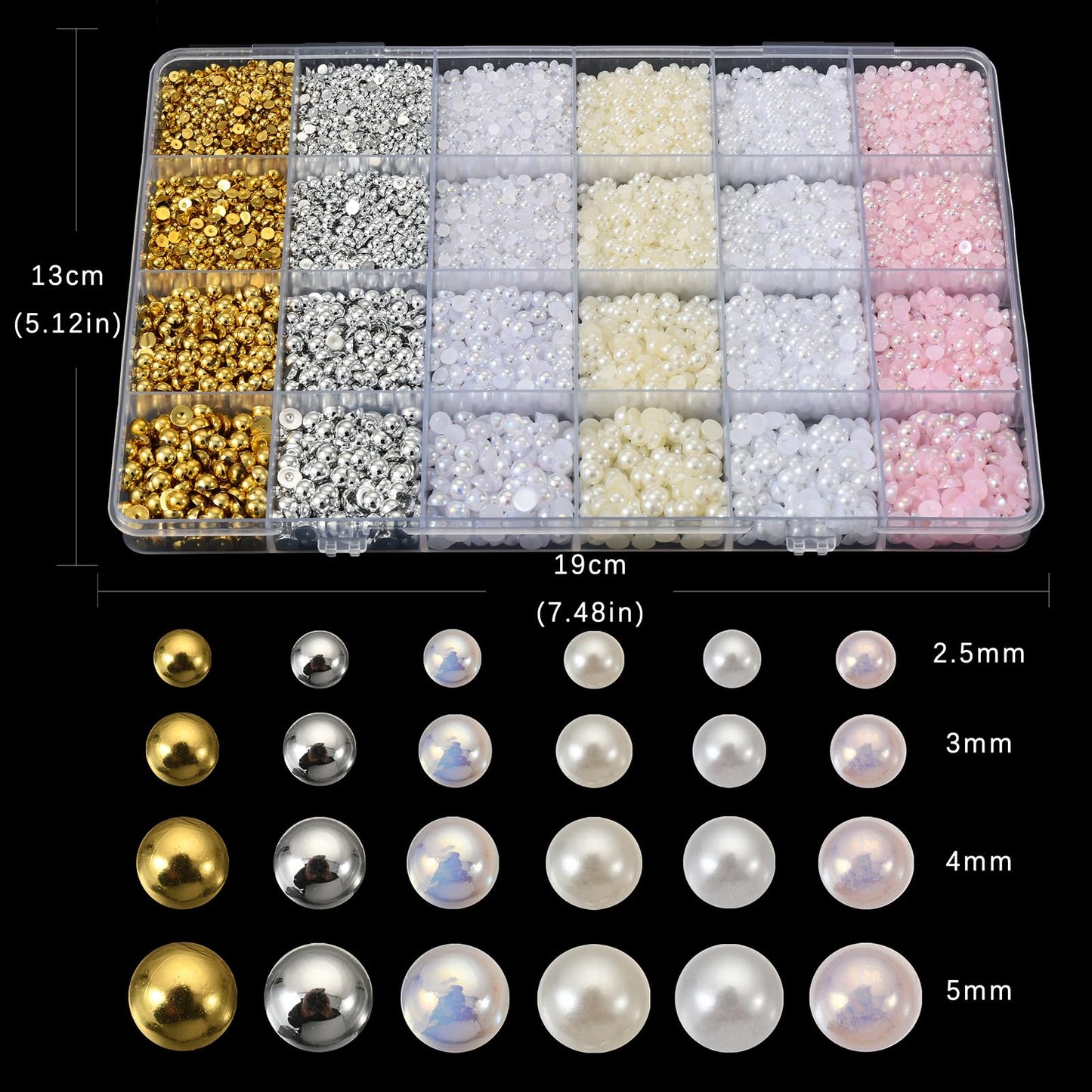 10000Pcs Nail Pearls, 3D Nail Charms, Flatback Pearls for Crafting, Charms for Nails Design