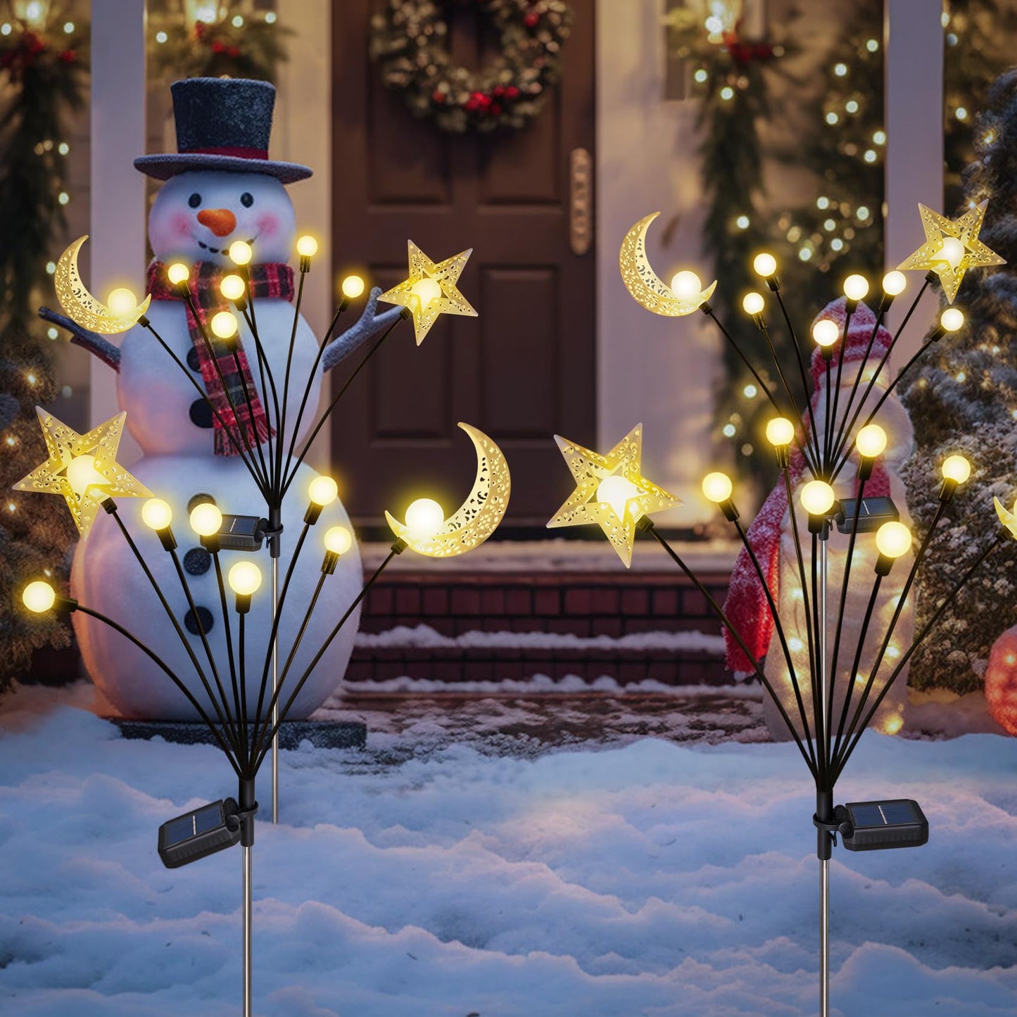 TAKE ME Solar Firefly Lights - Waterproof Pathway Decor, 2 Packs, Warm White, Model TAKE ME-369001