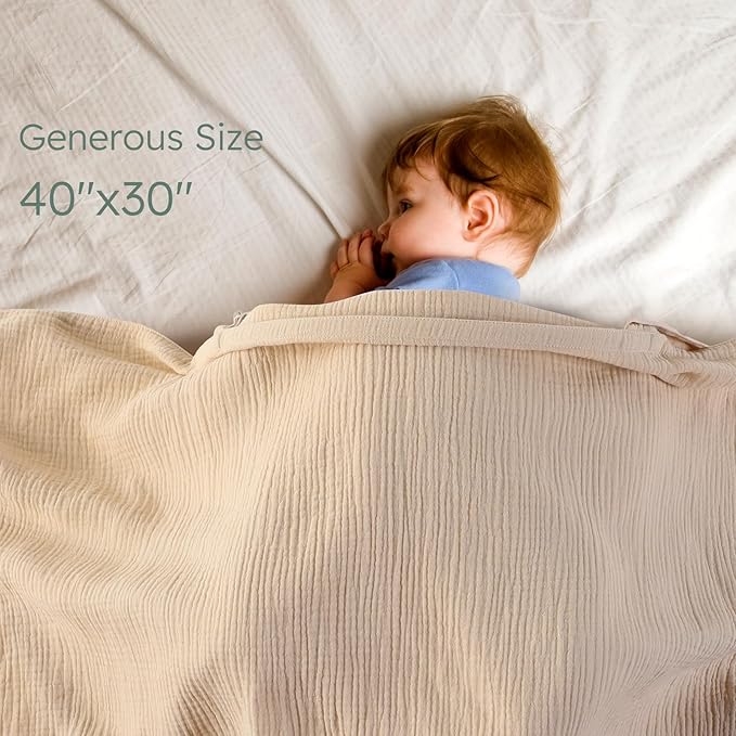 Yoofoss 2 Pack Muslin Nursing Cover for Breastfeeding, 100% Cotton Breastfeeding Cover with Arch Neckline, Soft Breathable Privacy Nursing Covers for Women, Multi-use Breastfeeding Essentials