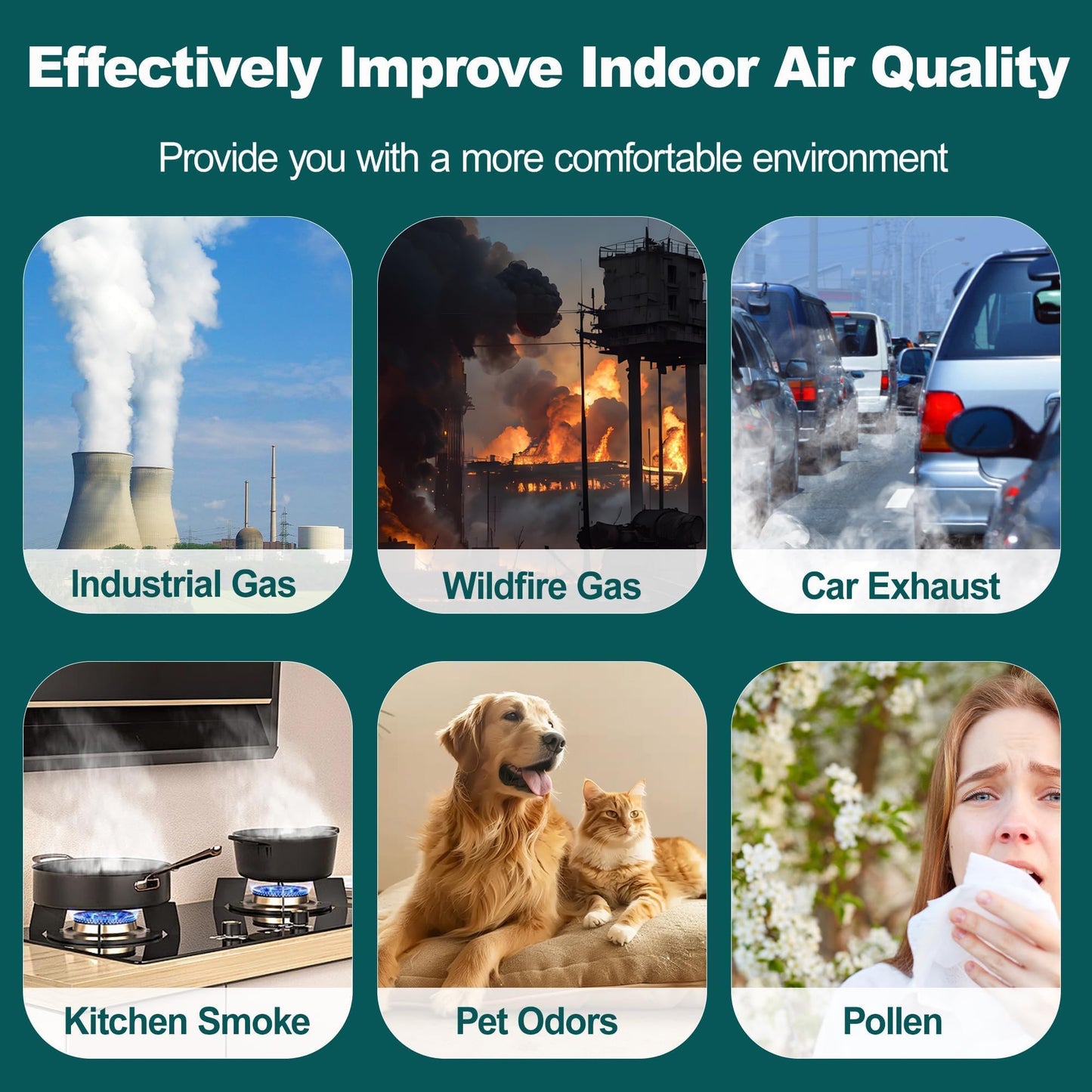 C545 Air Purifier Filter Replacement, Compatible with Winix C545 Air Purifier, Replaces Parts 1712-0096-00 and 2522-0058-00, 2 Pack H13 True Filter + 8 Activated Carbon Filters