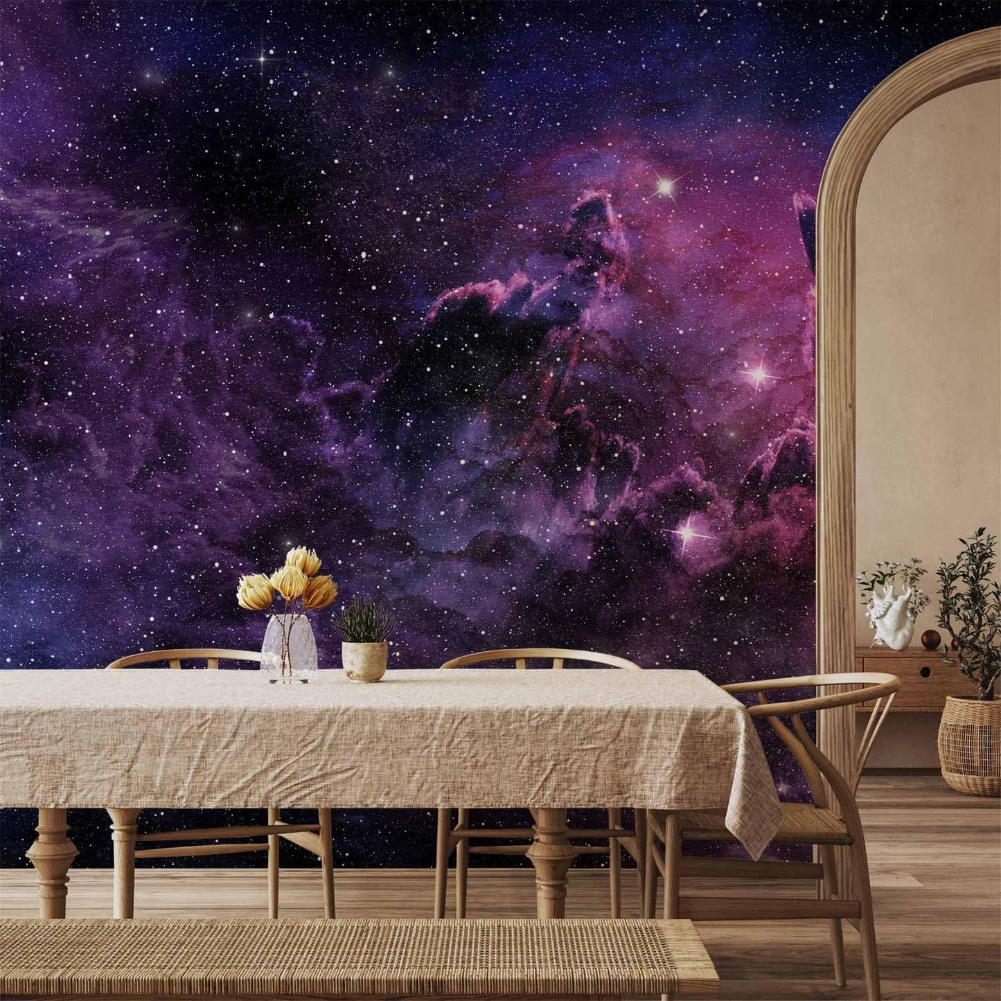 artgeist Wall Mural Cosmos Galaxy 135x101 in - Peel and Stick Self-Adhesive Wallpaper Removable Large Sticker Foil Wall Decor Print Picture Image Design a-C-0022-a-a