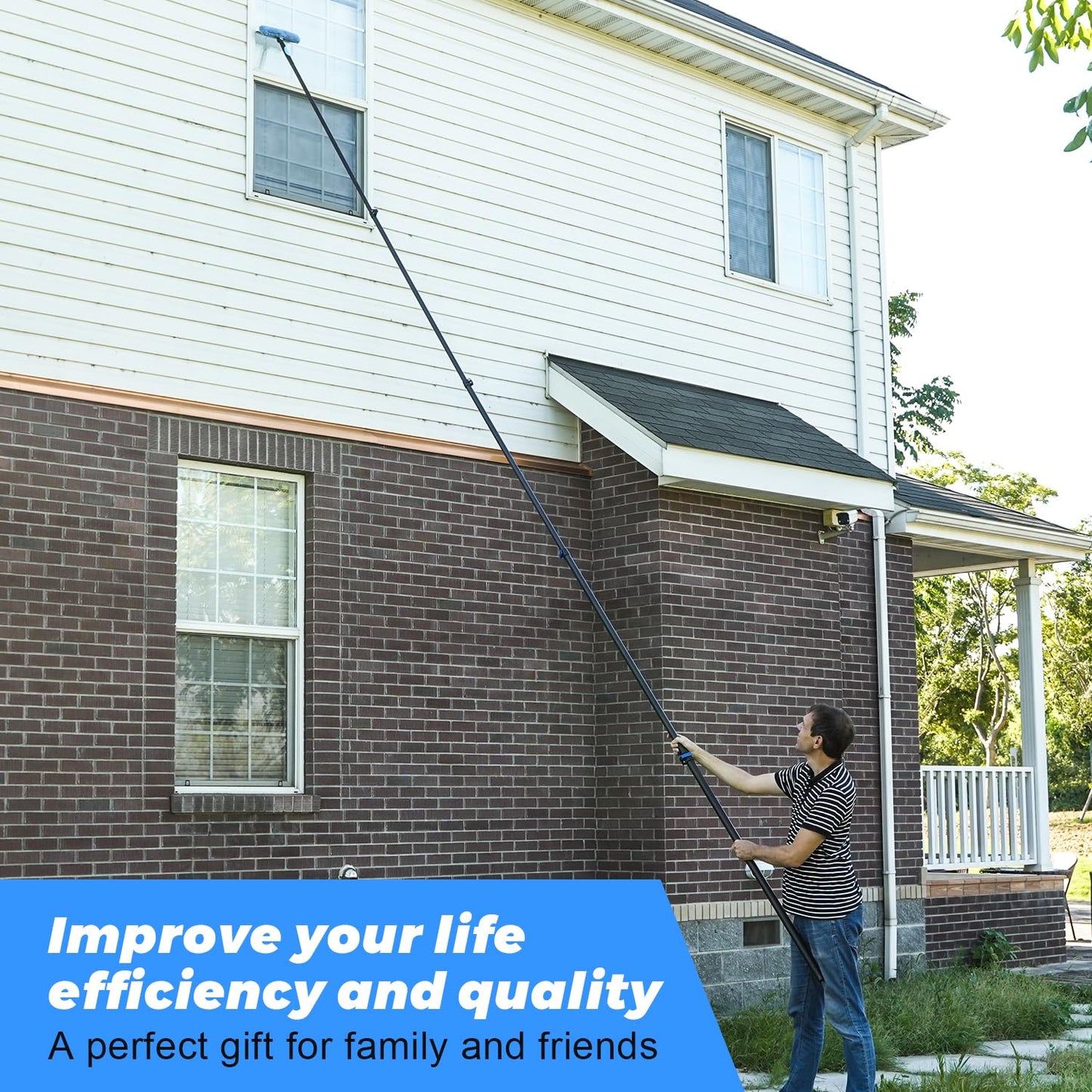 Carbon Fiber Extension Pole 4.7-24FT Telescoping Paint Roller Extendable Pole Lightweight Sturdy Extension Poles with Universal Threaded Head Multi-Use Pole