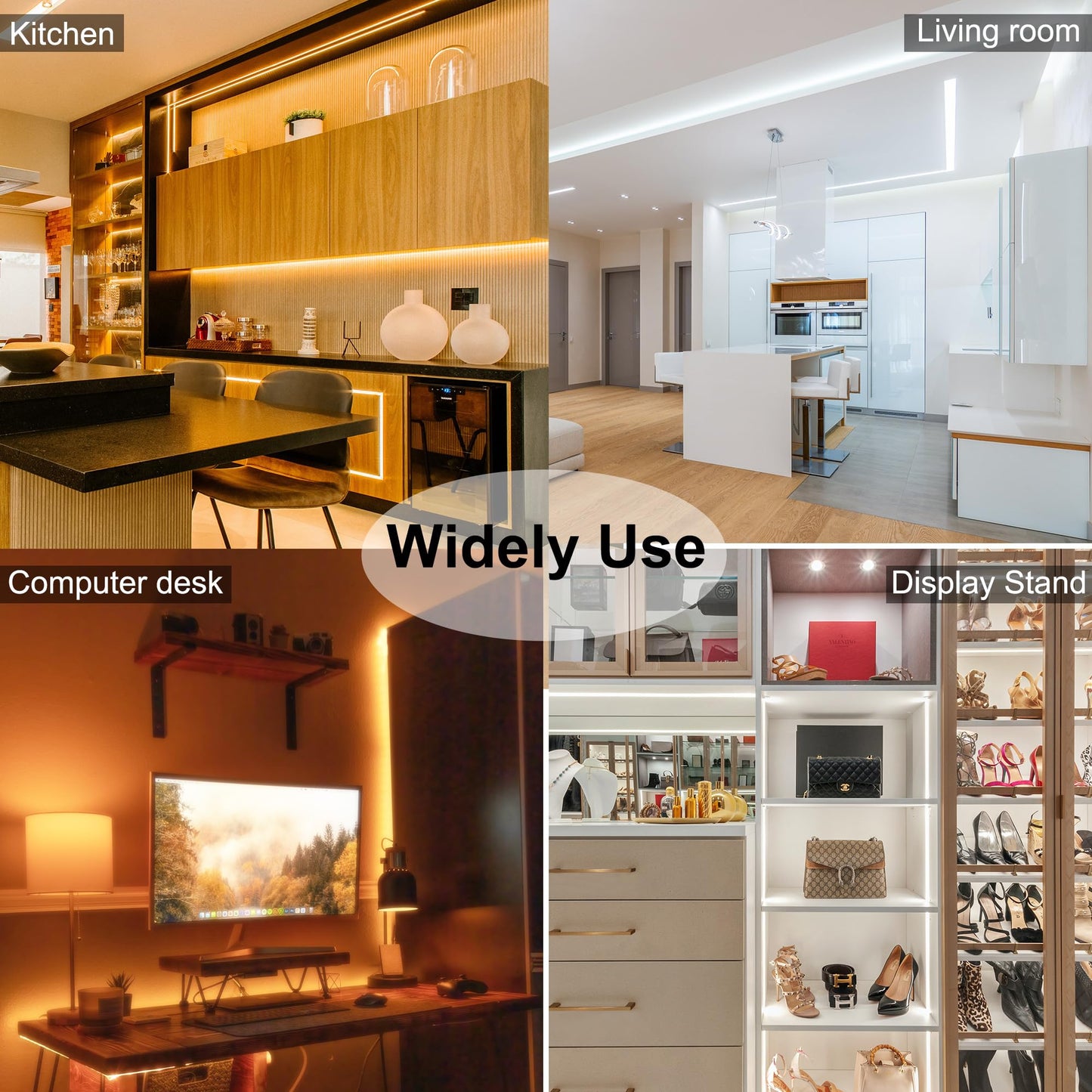 CCT COB LED Strip Lights, 9.8ft Dimmable 2700K-6500K 24V Tunable White LED Light Strip Kit, High Density CRI 90+ LED Strips with Remote Controller and Power Supply, for Bedroom Kitchen Home Lighting
