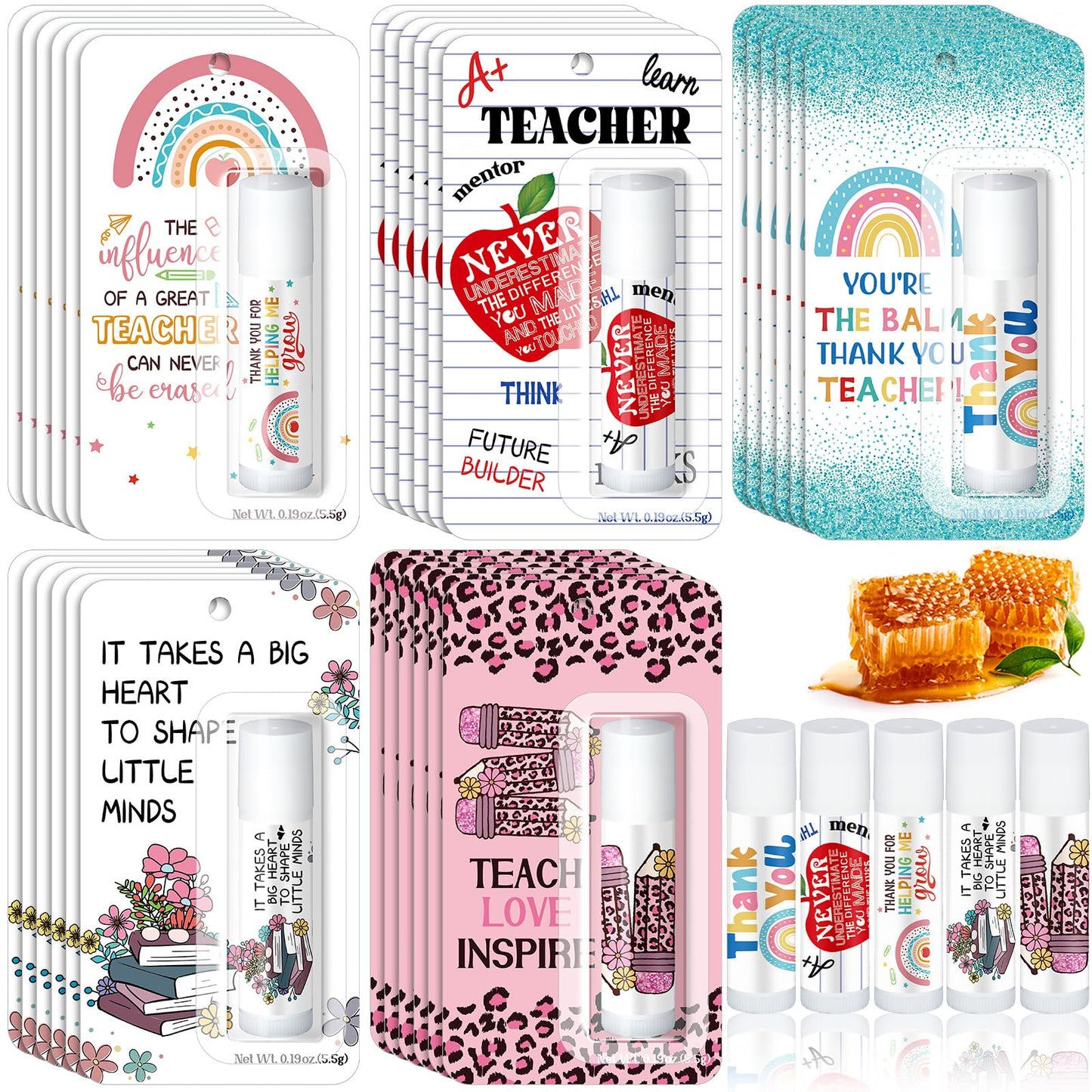 100 Pack Employee Appreciation Gifts Lip Balms Bulk Teacher Coworker Team Thank You Gift for Staff Volunteer Thanksgiving Christ
