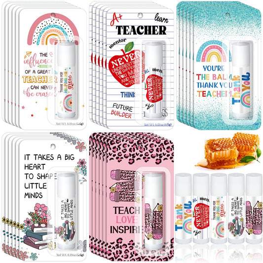 100 Pack Employee Appreciation Gifts Lip Balms Bulk Teacher Coworker Team Thank You Gift for Staff Volunteer Thanksgiving Christ