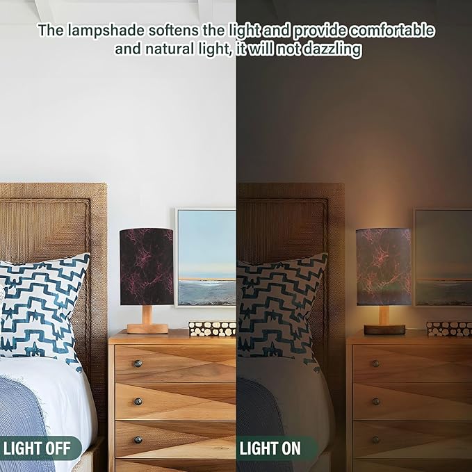 Halloween Pink Red Cobweb Table Lamp Bedroom Bedside Night Reading Desk Lamps Cylinder Nightstand Sleeping Light Lamp for Kids Living Room Office Decor