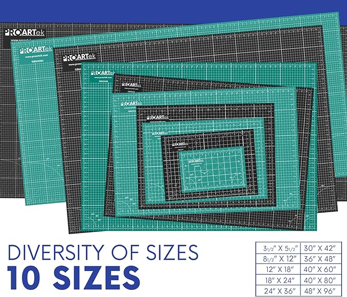 PK00005 Model GBM0812 Series 8.5" x 12" Professional Cutting Mat; Double-Sided Green/Black; Self-Healing; For Graphic Arts, Hobbies, Sewing, Scrapbooking, and other Cutting Projects