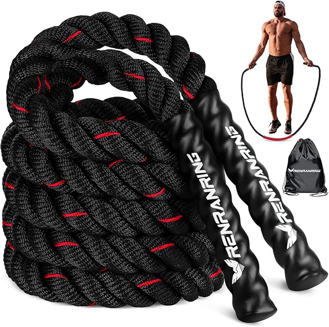 Weighted Jump Rope for Men and Women, 3lb 4lb 5lb Adult Heavy Skipping Rope, Jumprope for Fitness,Workout Equipment, Fitne...