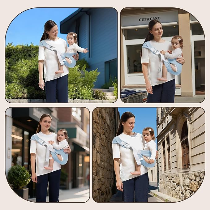 Toddler Carrier for 25-60 lbs,Comfortable&Lightweight Baby Sling Carrier,Adjustable with Left/Right Shoulder Straps,One Size Fits All,Ideal for Shopping and Travel-Blue