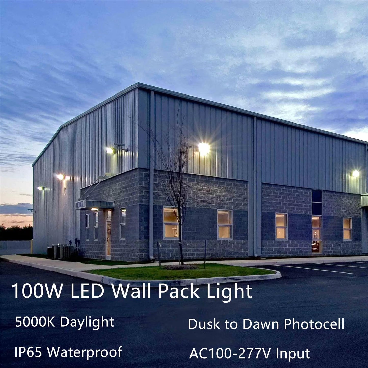 Paktonvo 100W Led Wall Pack Dusk To Dawn  13000Lm 5000K Daylight Commercial Security Lighting 400-600W Mh Equivalent  100-277V Etl Certified Outdoor Led Wall Pack Light For Parking Lot Doorway House