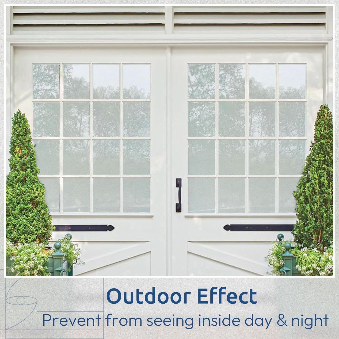 rabbitgoo Window Privacy Film, Non-Adhesive Frosted Glass Window Film for Bathroom, Static Cling Heat Blocking Stickers for Home Indoor Opaque Frosting Coverings House Tint, Matte White 29.5" x 78.7"