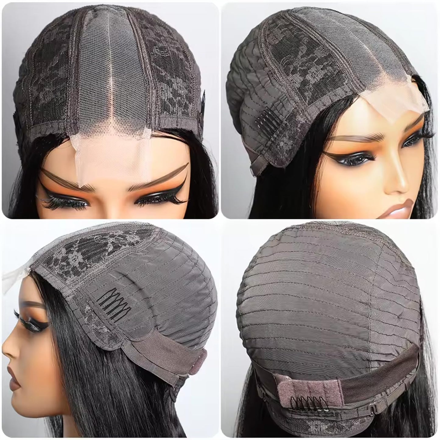 Eubeauty 2 by 6 Kim K Glueless Wigs Human Hair Pre Plucked Easy Cut 14 Inch Middle Part Preference Bob Wig Human Hair 180% Wear