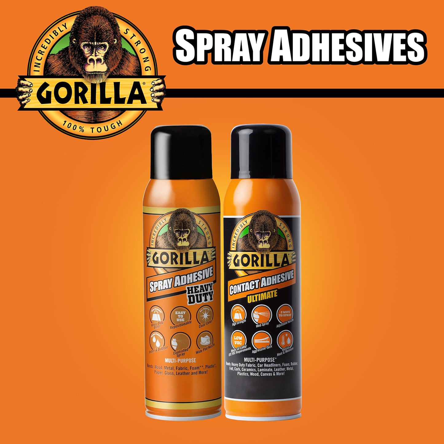 Gorilla Contact Adhesive Ultimate, 12.2oz Web Spray Adhesive, White, (Pack of 1)