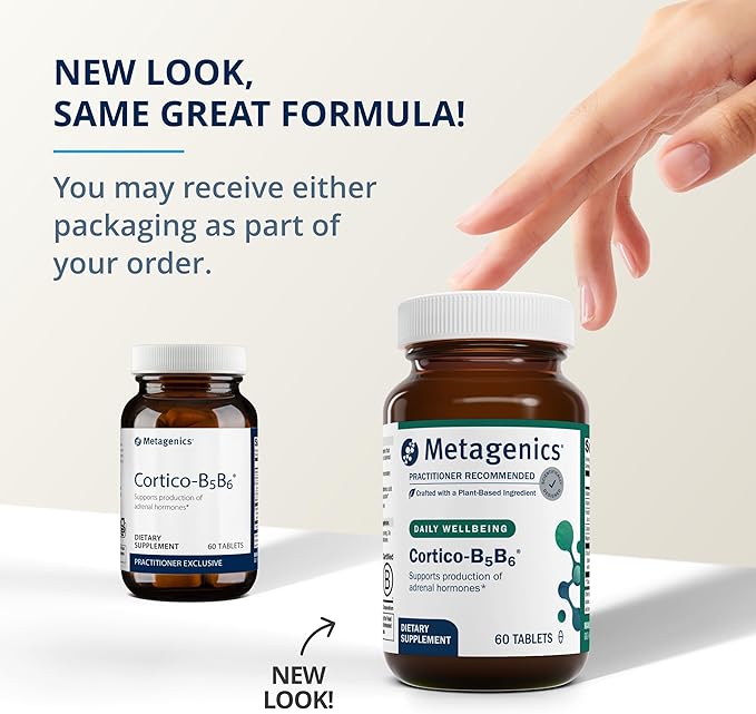 Metagenics Cortico-B5B6 - Supports Adrenal Hormones* - with Vitamin B5, Vitamin B6 & Vitamin C - Energy Support* - Non-GMO & Gluten Free - 60 Tablets