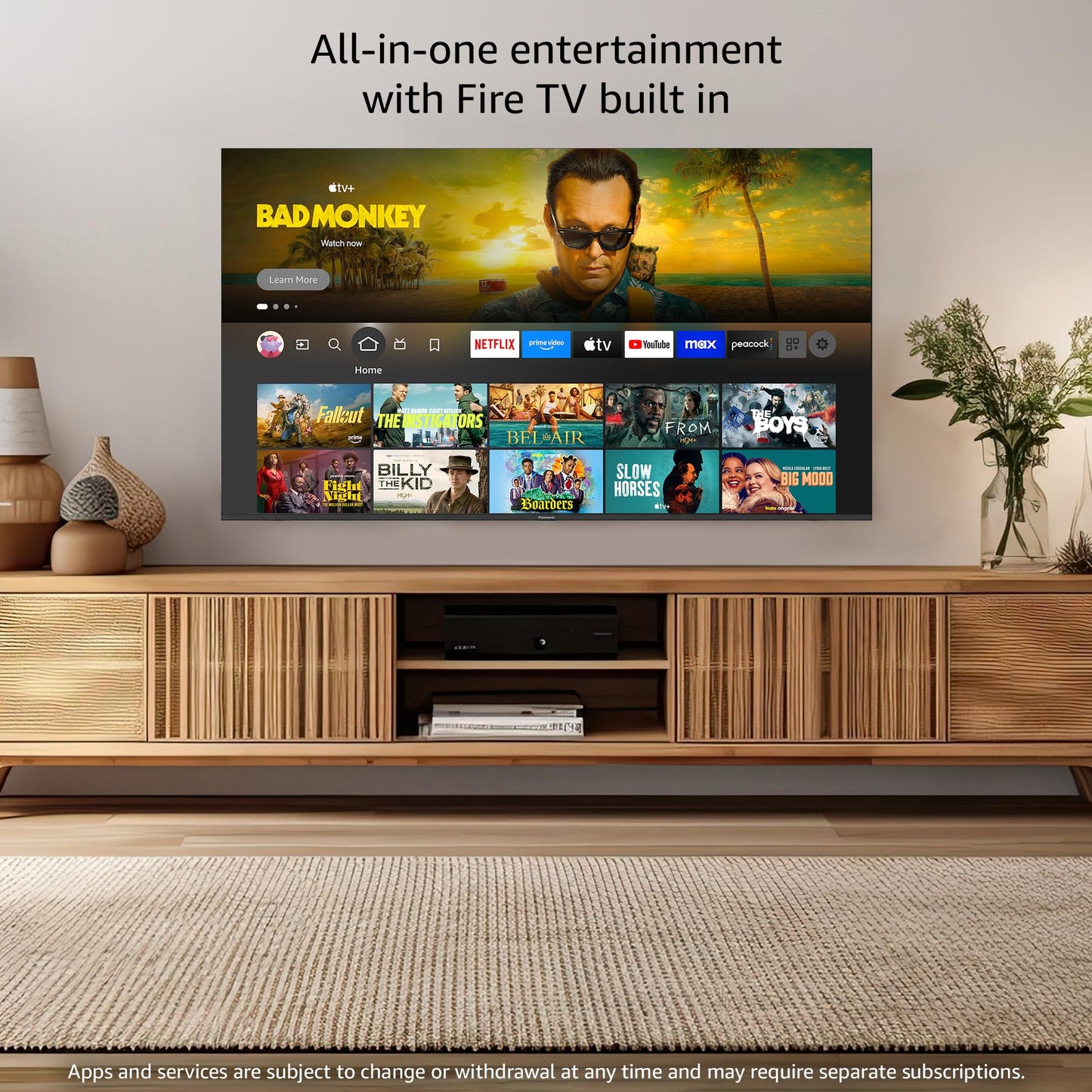 Panasonic W70 Series (2025 Model) 43" LED 4K Ultra HD Smart Fire TV, Press & Ask Alexa, Apple AirPlay, HDR10+, HDMI 2.1, and Bluetooth Support - 43W70BP