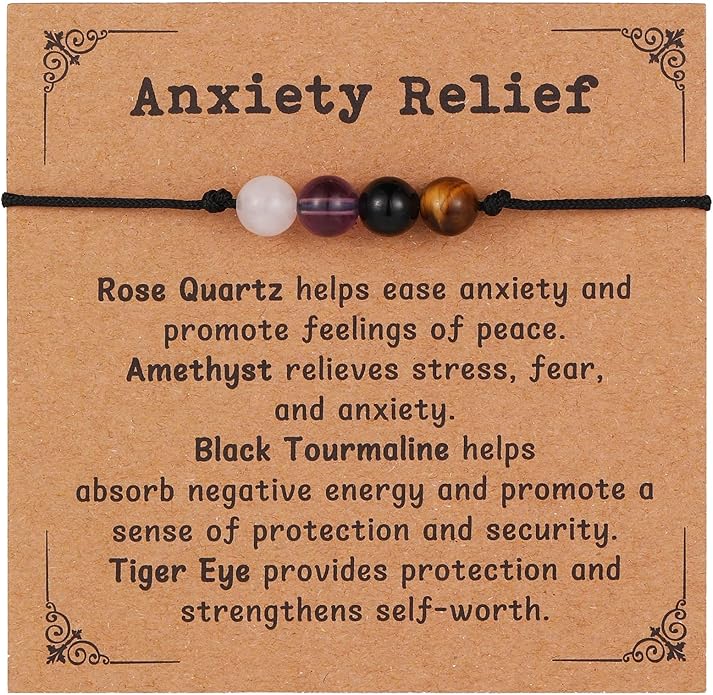 Korotho Empath Protection Bracelet Empath Bracelets Gifts for Her Natural Healing Crystal Beaded Bracelet, Tourmaline, Ame...