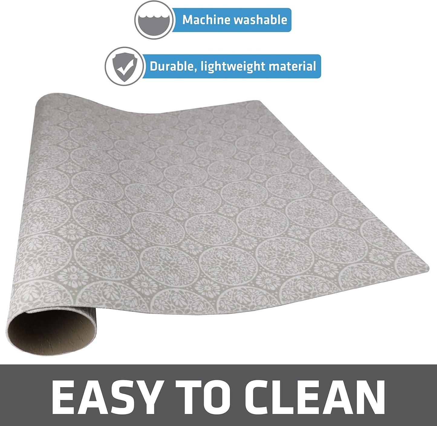 Drymate Jumbo XL Dish Drying Mat (19”x24”), Low-Profile, Super Absorbent, Quick Dry Fabric, Waterproof & Slip-Resistant, for Kitchen Counter, Trimmable, Easy to Clean (USA Made)(Tan)