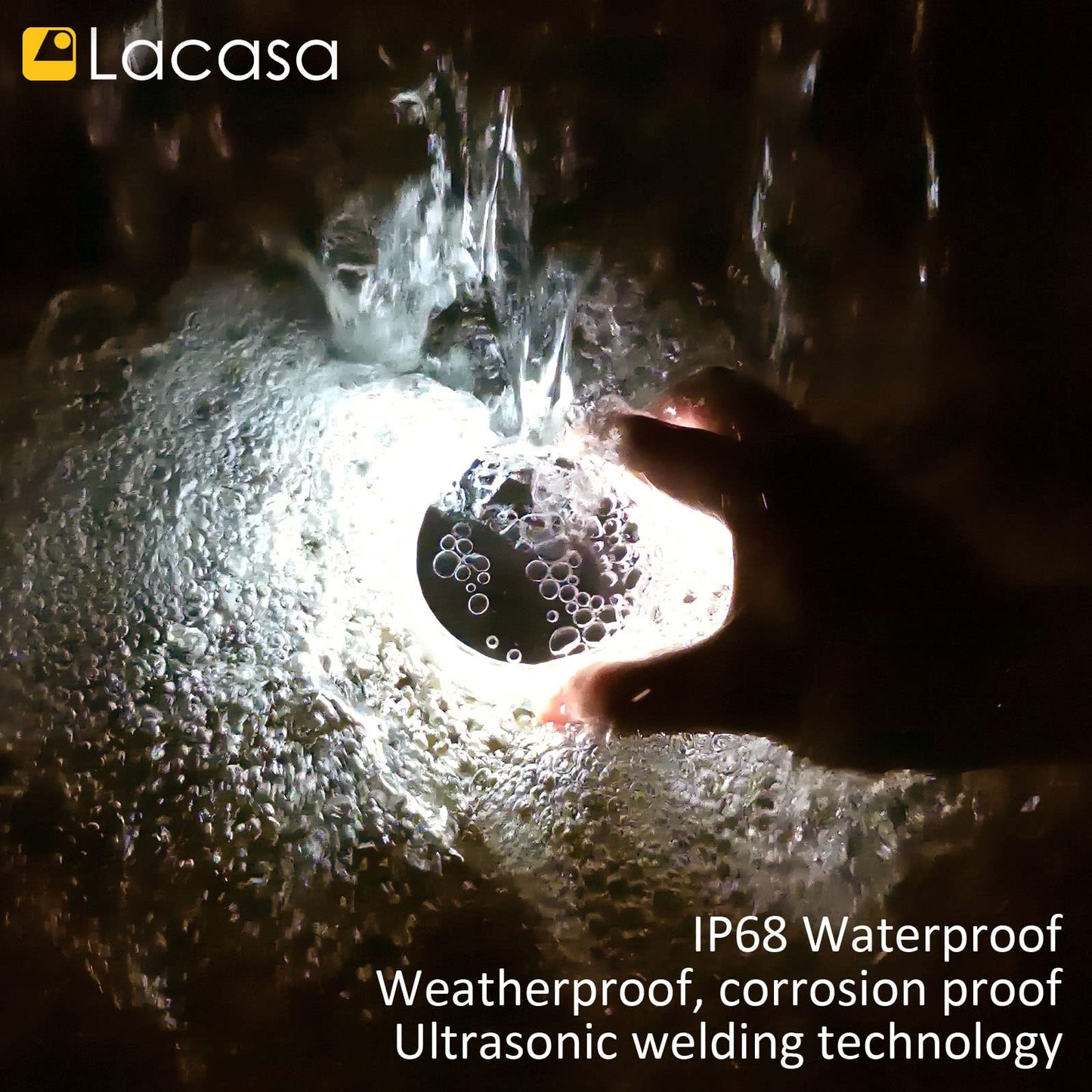Lacasa Solar Deck Lights, Waterproof LED Step Lights, Round, 4000K Neutral White, Model C78, 4 Pack
