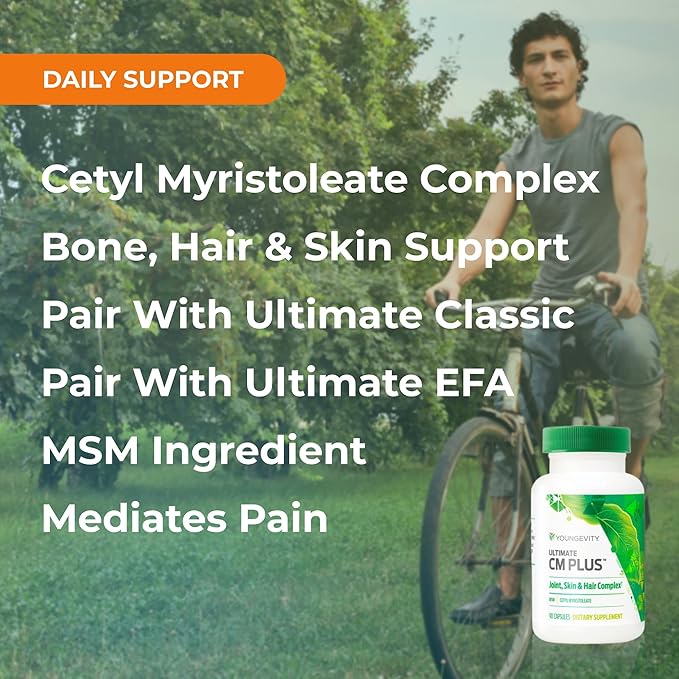 Youngevity Ultimate CM Plus™ - Patented Joint Health Support & Pain Support Supplement MSM & Cetyl Myristoleate - Muscle and Joint Health CMComplex - (90 Capsules)