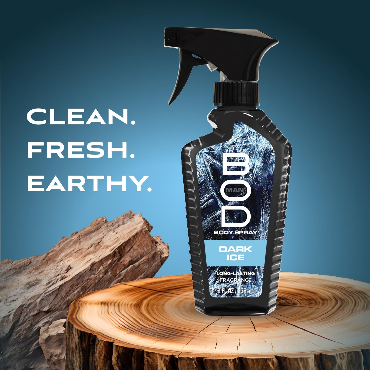 BOD man Fragrance Body Spray, Dark Ice, 8 fl oz (Pack of 2)