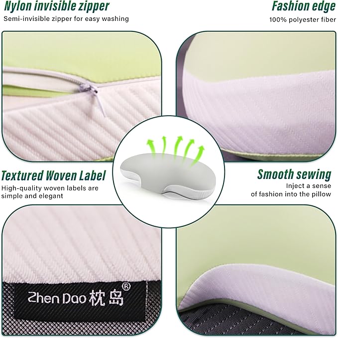 Ergonomic Memory Foam Cervical Pillow for Neck and Shoulder Pain Relief, Contour Design for Side and Back Sleepers, Orthopedic Bed Pillow with Breathable Cover, Odor-Free [Pink]