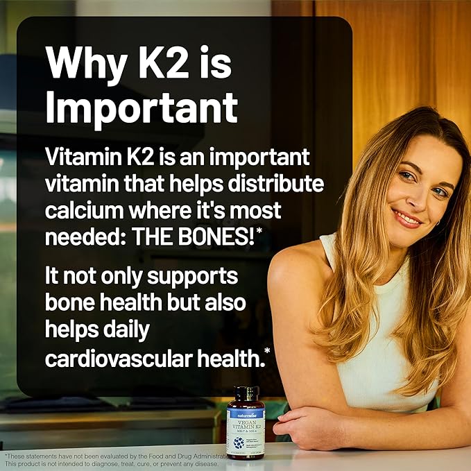 NatureWise Vitamin K2 Supplement with MK-7 100mcg and MK-4 500mcg - Enhanced Bioavailable Formula - K Complex for Bone and Heart Health - Vegan, Gluten Free, Non-GMO - 90 Softgels[3-Month Supply]