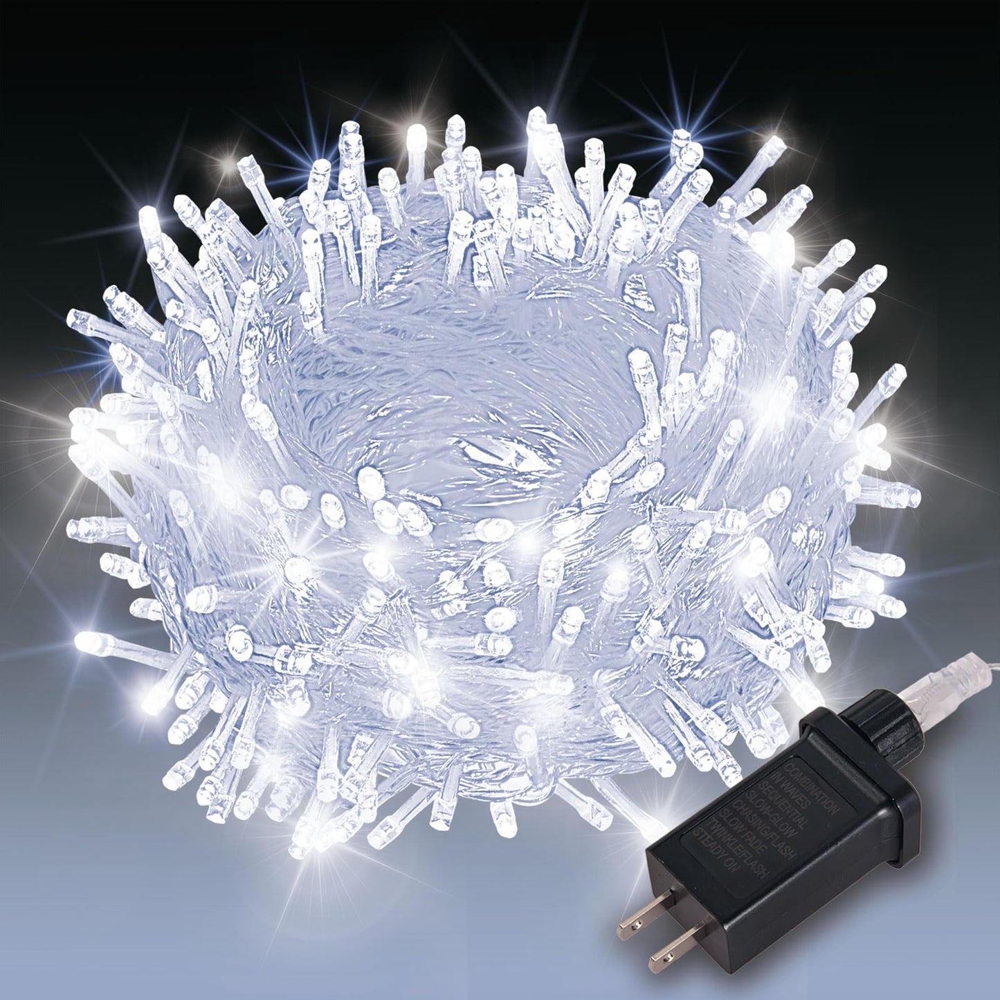 Etinga 100 Led String Lights 33Ft Cool White  Plug In Fairy Lights With 8 Modes  Indoor Outdoor Christmas Lights For Bedroom Tree Patio Porch Wedding Holiday Decorations (Cool White  100 Led 33Ft)