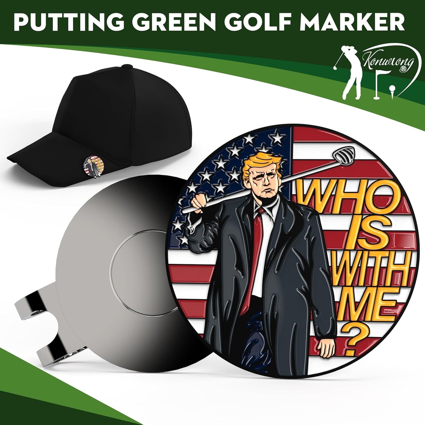 Funny Golf Ball Marker Magnetic Hat Clip for Putting Green | Cool Golf Accessories Golf Gadgets for Men and Women Unique | Personalized Golf Gag Gifts for Golfers Golf Lovers