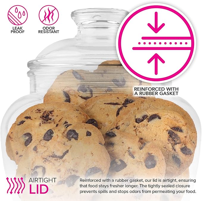 Modern Innovations 80-Ounce Candy & Cookie Jar with Lid, Premium Acrylic Clear Apothecary Jar, Wedding & Home Décor Centerpiece, Cookie, Candy, Decorative Kitchen Storage Jar, Bathroom Organization