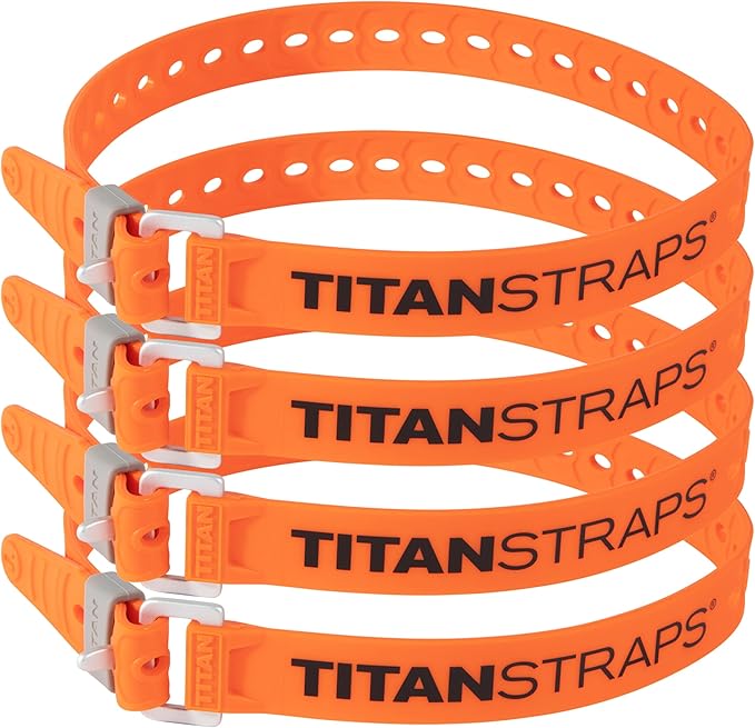 Titan Utility Straps – Easy-To-Use, Reliable Tension Straps for Securing Bike & Moto Gear, Skis, Garden Hoses, Field Repai...