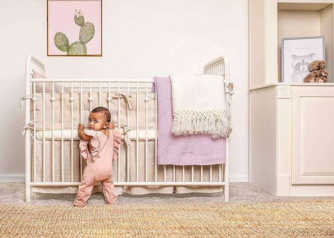 Crib Fitted Sheet by Pure Bamboo, Genuine 100% Organic Viscose Derived from Bamboo, Luxuriously Soft, Ultimate Cooling, Fits Standard Size Crib Mattress (Stone Grey)