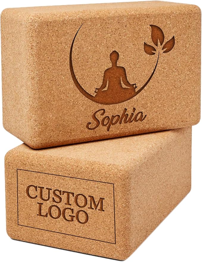 Personalized Yoga Blocks Yoga Gift 2 Pack with Custom Design or Logo, Exercise blocks Yoga Blocks Soft Non-Slip for Pilate...