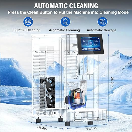Nugget Ice Maker Countertop, 60 LBS/Day, 5LBS Ice Bin, Water Dispenser Countertop, Soft Chewable Pellet Ice Maker Machine Stainless Steel, Nugget Ice Machine Commercial for Bar, Café, Self-Cleaning