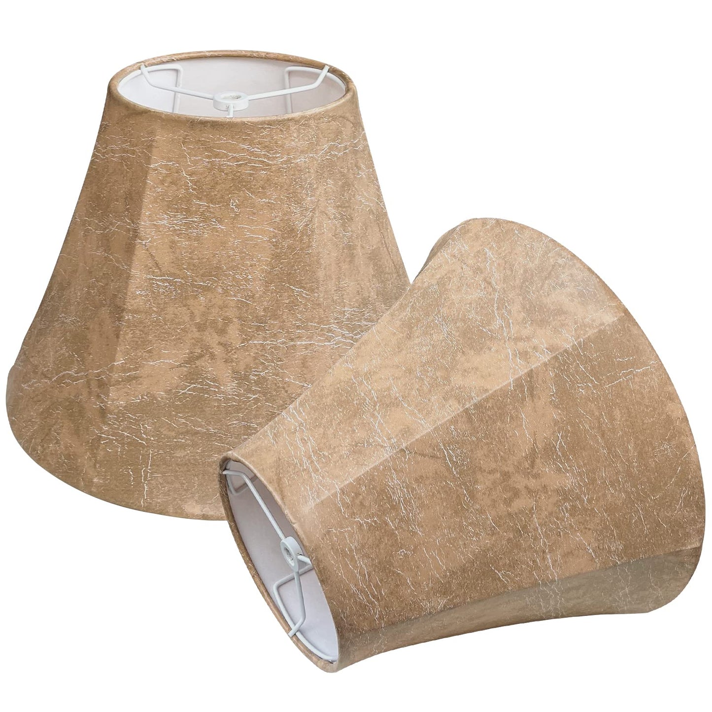 Tootoo Star   Sheepskin Lamp Shades Set Of 2, 6X12X8.5, Spider Fitter,   Sheep Leather