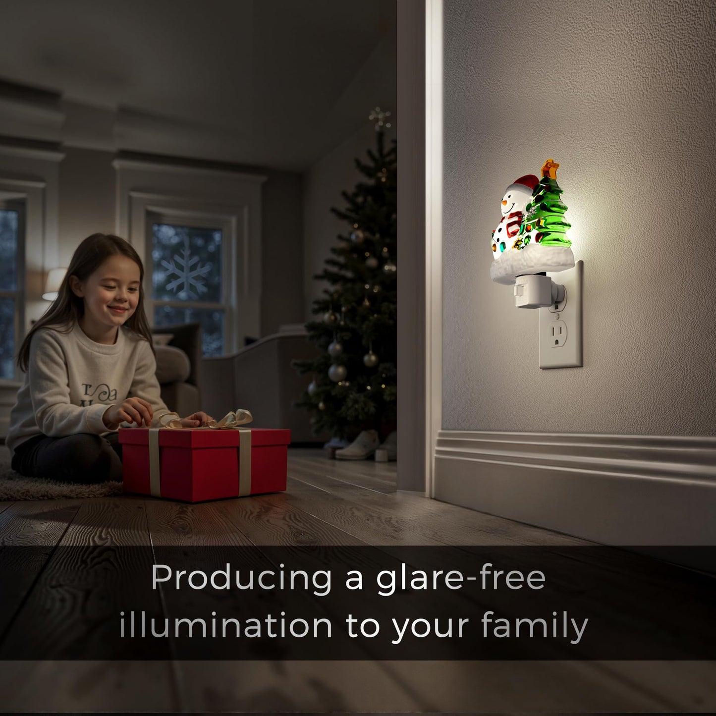 L Lohas Led Christmas Night Lights Plug Into Wall  5000K Daylight  360?Rotatable Christmas Tree & Snowman Nightlight  Night Light For Kids  Ideal For Christmas Home Decor  1 Pack