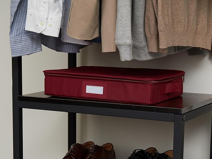 Covermates Keepsakes Flatware Storage Box - Stackable - Reinforced Handles - China Storage, Scarlett Red
