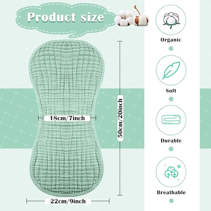 Frienda 8 Pieces Muslin Burp Cloths for Baby Cotton Burp Cloth 10 x 20 Inches Multi Colors Muslin Washcloths Diapers 4 Absorbent Layers Newborn Face Towels for Baby Boy Girl Unisex (Rustic Colors)