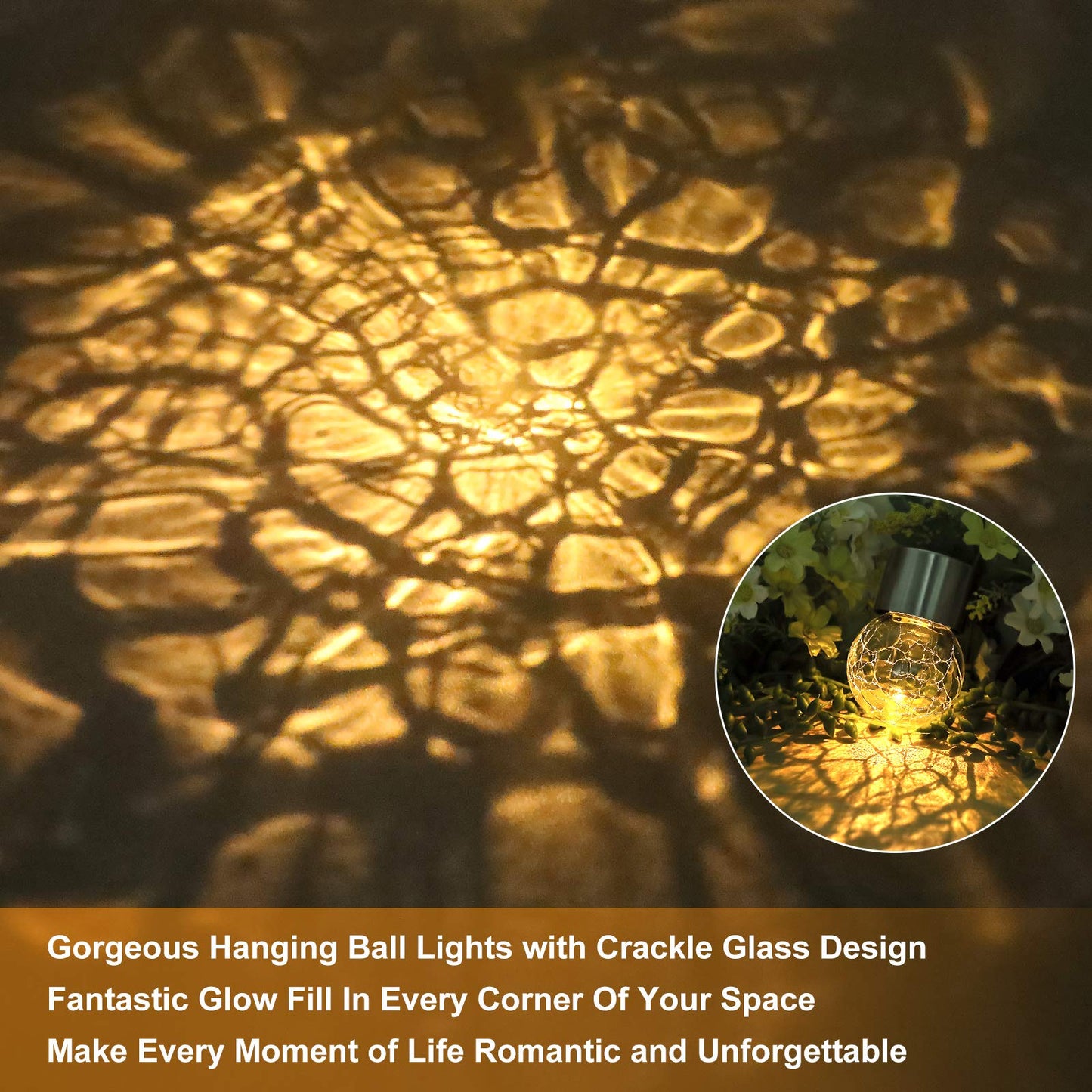 Bosceos 12-Pack Hanging Solar Lights - Waterproof  ed Glass Led Globes, Warm White For Garden Patio Christmas Decoration