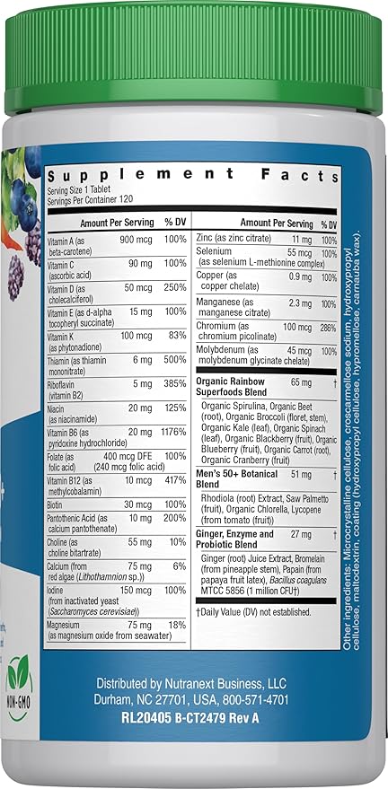 Rainbow Light Men's 50 Plus Multivitamin 120 Count, 120 CT