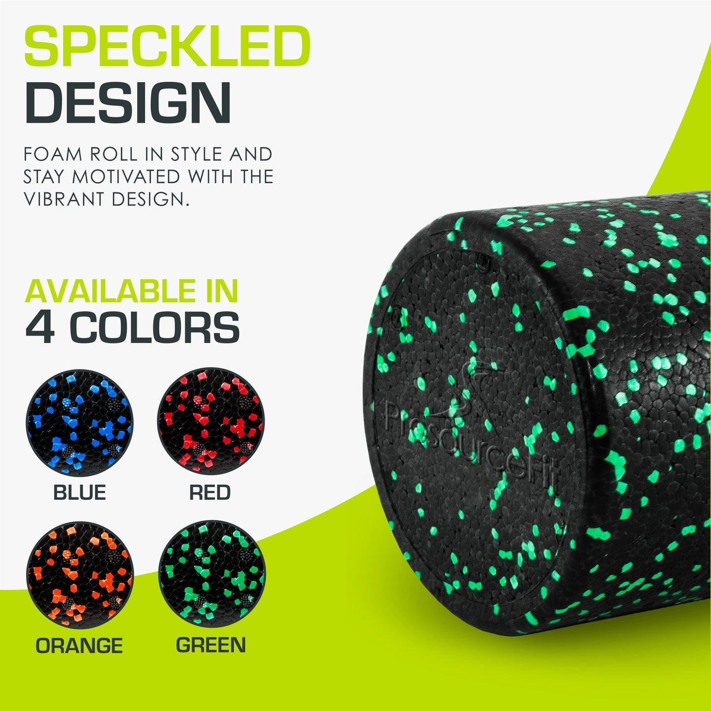 ProsourceFit High Density Foam Rollers 24 - inches long, Firm Full Body Athletic Massage Tool for Back Stretching, Yoga, Pilates, Post Workout Muscle Recuperation, Black/Green