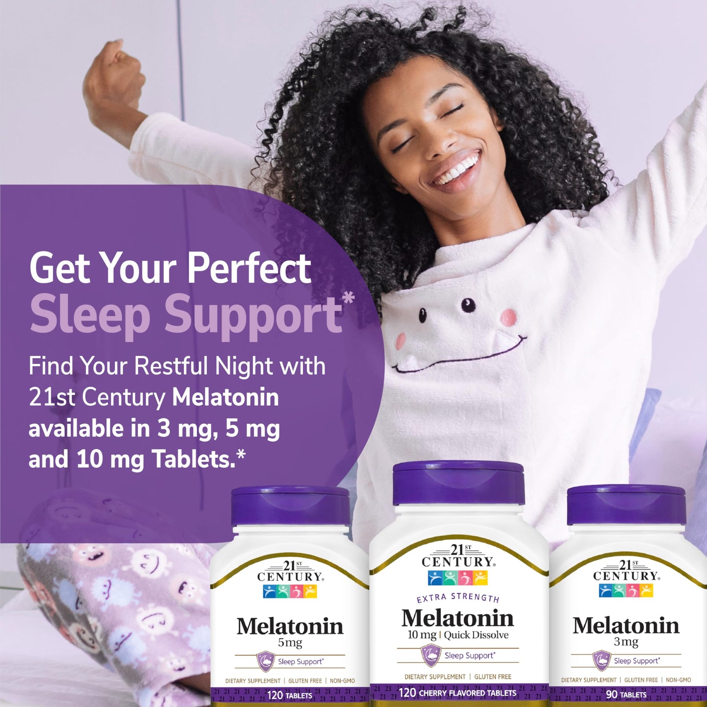 21st Century, Melatonin Quick Dissolve Tablets 10 mg, White, Cherry, 120 Count
