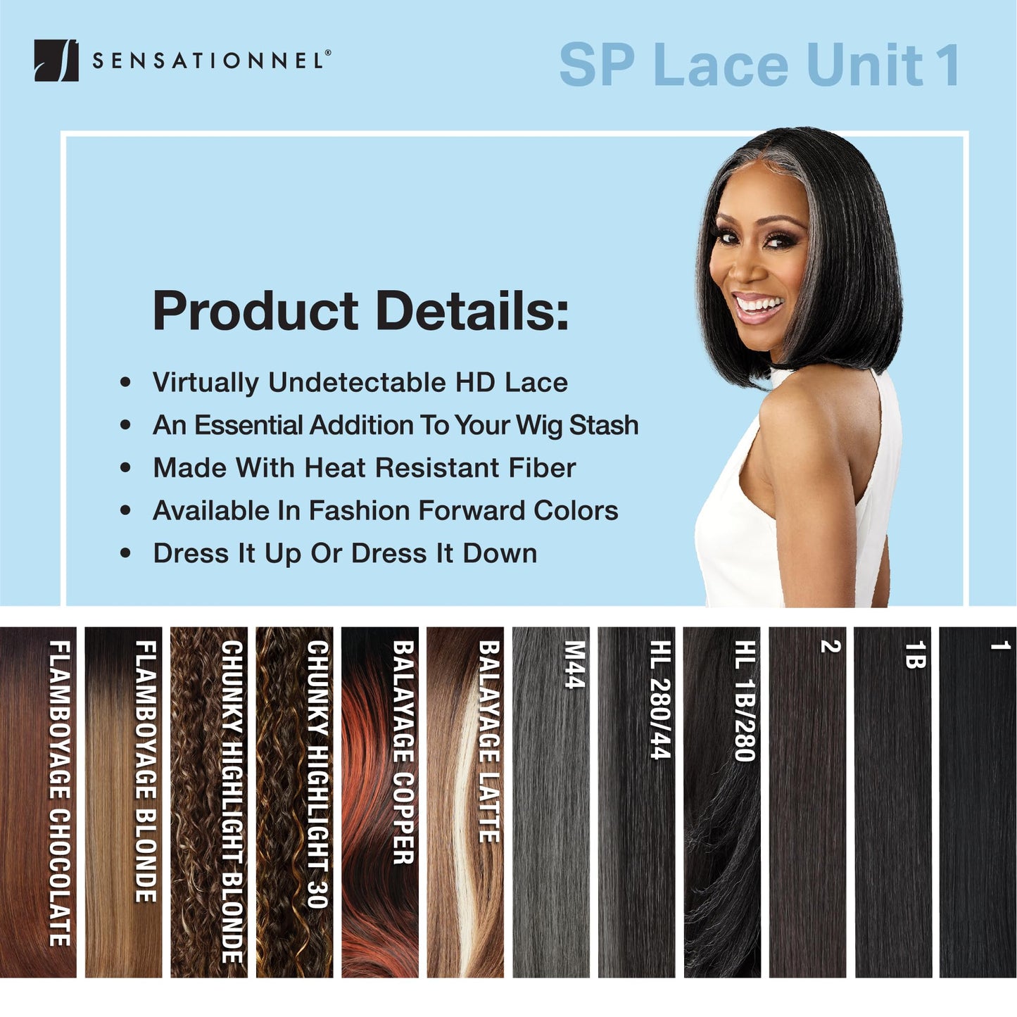 Sensationnel Dashly Lace Saltandpepper Wig - Sp Unit 1 Hand Tied Laceparting Ear to Ear Synthetic (M44)
