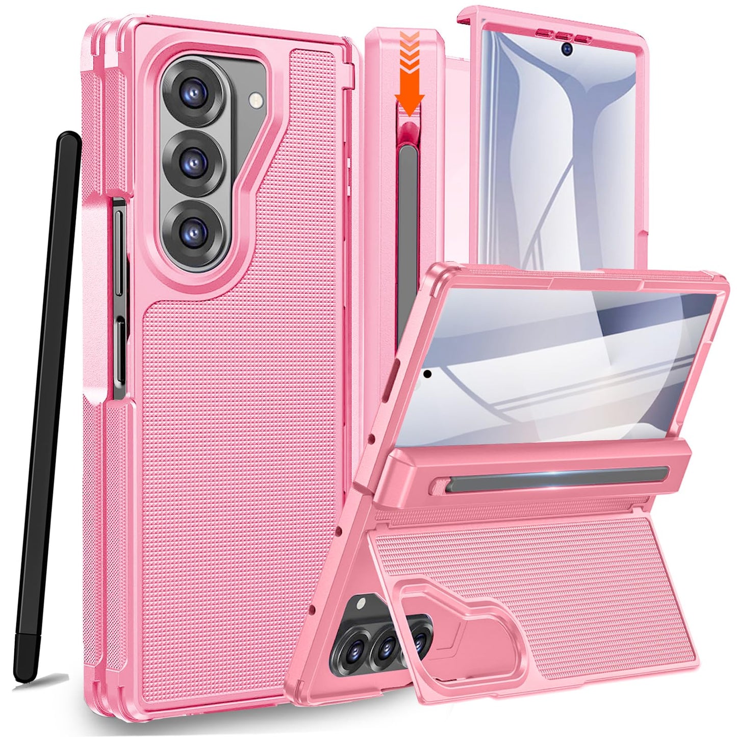 Ninki Stylus For Samsung Galaxy Z Fold 7 Case With Slim S Pen Holder And Hidden Kickstand, Drop-Proof Hinge Screen Protector Pho