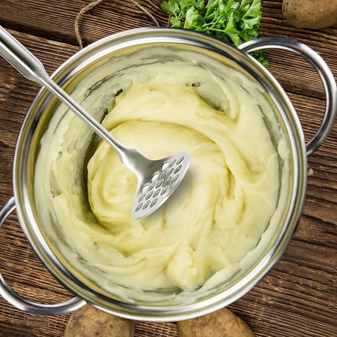 Small Avocado Masher - Stainless Steel Potato Masher，Mashed Potato Masher Kitchen Tool，Heavy Duty，8.7" Mini Bean Smasher for Vegetables & Fruits - Effortless Guacamole Preparation, Christmas gifts