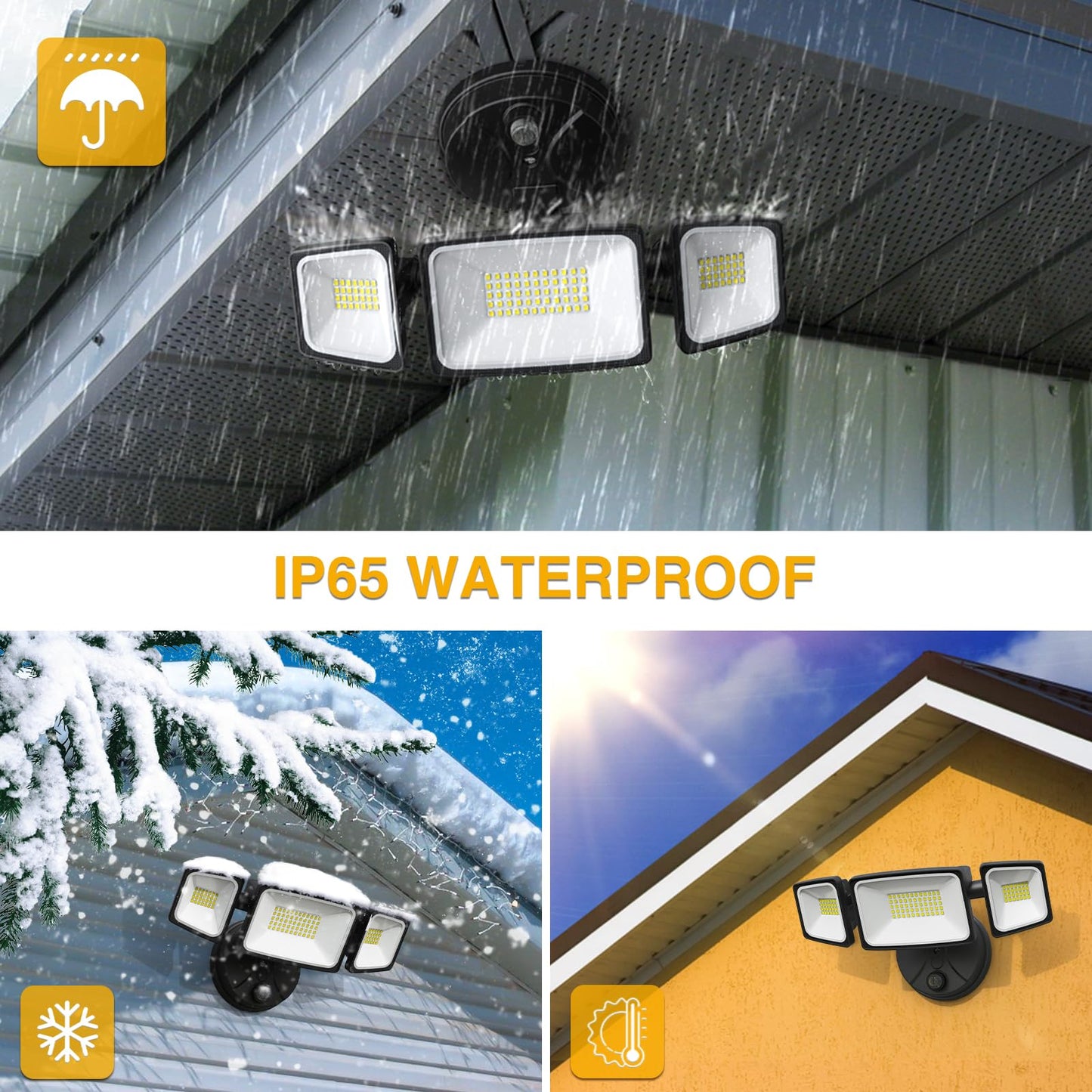 Onforu Dusk To Dawn Outdoor Lighting 60W Security Lights With Remote 6000Lm Flood Lights Outdoor Wired Ip65 Waterproof Lights Fixture 2Modes 3 Adjustable Heads Photocell Light For Garage Patio Yard