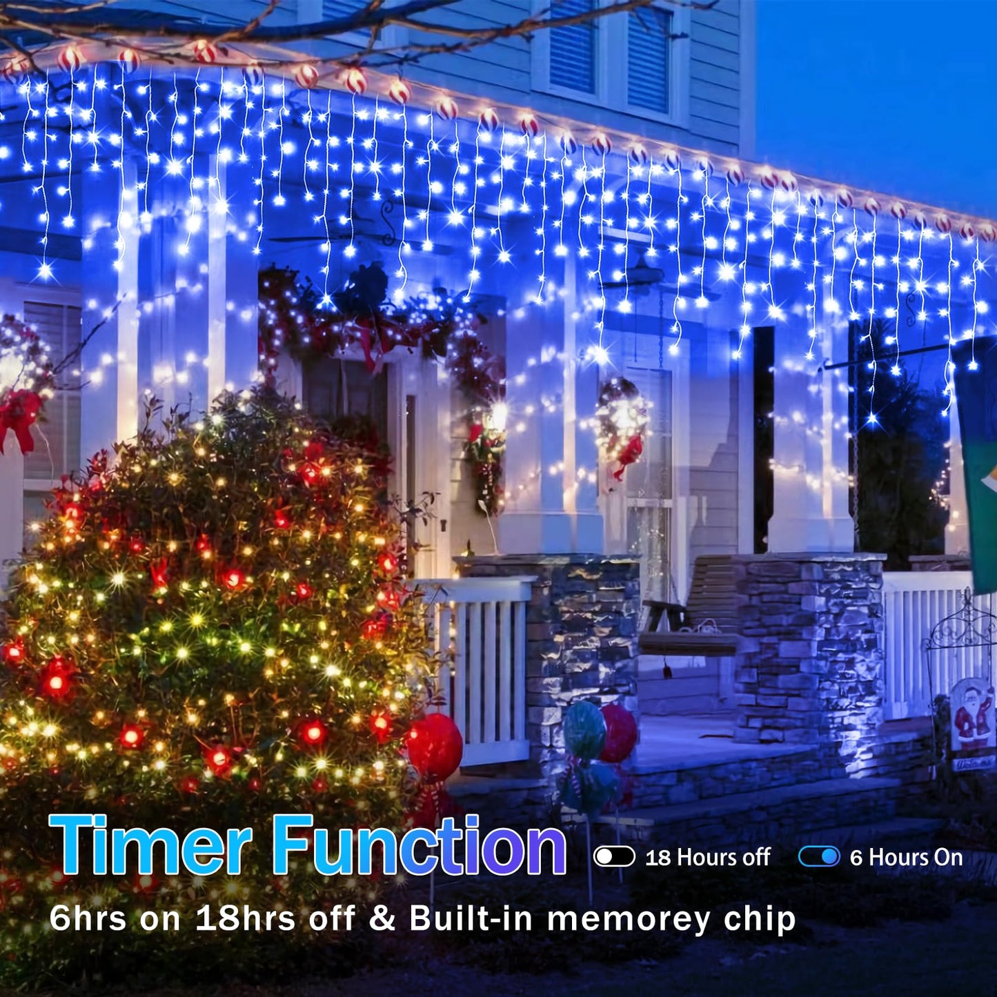 Jeayydsi 164Ft Christmas Lights Outdoor Decorations 1512Led Fairy String Light 12 Lighting Modes With Timer Memory Waterproof Christmas Light For Yard Roof Party Holiday Wedding Garden Decor