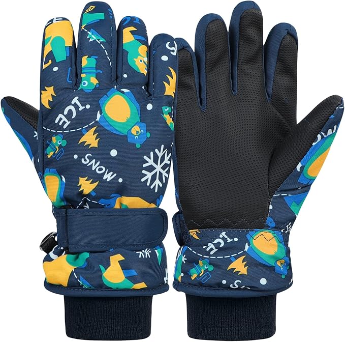 American Trends Winter Gloves for Kids Waterproof Boys Girls Cute Snow Ski Gloves Toddler Snowboarding Gloves Windproof