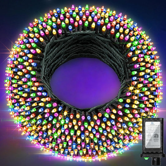 750 Led 240Ft Christmas String Lights Outdoor  12 Pro Modes And Timer Memory & Brightness  Plug In Waterproof Dark Green Wire Twinkle Light For For Xmas Yard Tree Wedding Party Decor (Multicolor)