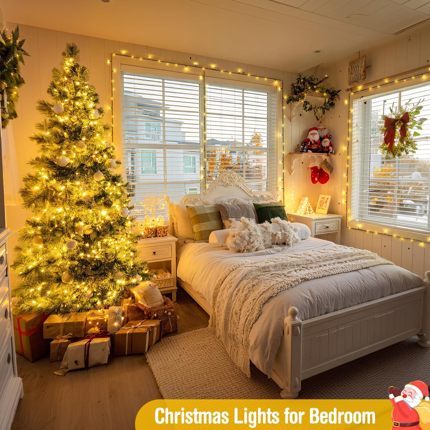 Jmexsuss 66Ft 200 Led Warm White Christmas Lights, Indoor/Outdoor Twinkle String Lights, Model Exs-S-0200